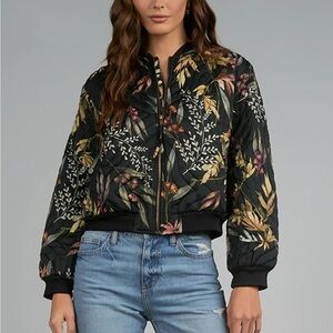 Elan Bennet Bomber Jacket | Black Olive - Size Small